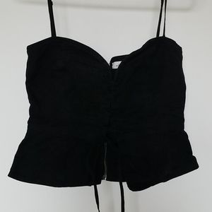 Wilfred - Black denim peplum tank